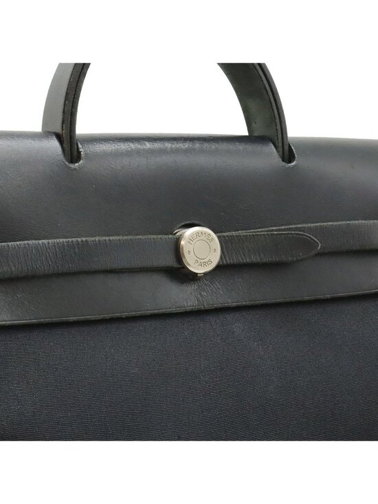 Hermes Herbag a Dos PM Backpack 2-Way Handbag Toile Officier Leather Black main image 9